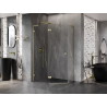 Mexen Lunar L cabina de duș pentagonală basculantă stânga 100 x 80 cm, transparentă, auriu periat - 831L-100L-080P-55-00-L