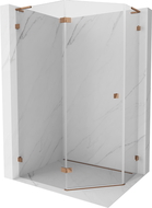 Mexen Lunar L cabină de duș pentagonală abatantă stânga 90 x 80 cm, transparent, aur roz - 831L-090L-080P-60-00-L