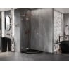 Mexen Lunar L cabină de duș pentagonală pivotantă stânga 90 x 90 cm, transparentă, cupru periat - 831L-090L-090P-65-00-L