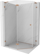 Mexen Lunar L cabină de duș pentagonală, ușă rabatabilă stânga, 100 x 80 cm, transparent, cupru periat - 831L-100L-080P-65-00-L