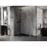Mexen Lunar L ötoldalú sarokzuhany balra nyíló 80x80 cm, átlátszó, kefe szürke fegyver - 831L-080L-080P-66-00-L