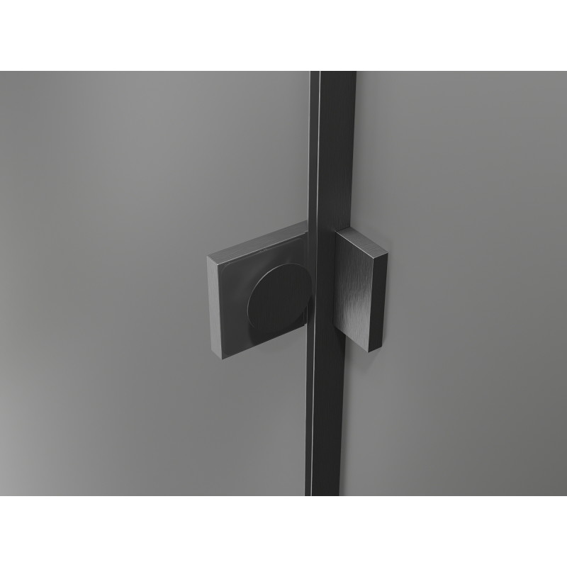 Mexen Lunar L cabină de duș pentagonală rabatabilă stânga 90x100 cm, transparent, gri armat periat - 831L-090L-100P-66-00-L