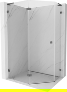 Mexen Lunar L cabină de duș pentagonală cu deschidere stânga 100x80 cm, transparent, gri pistol periat - 831L-100L-080P-66-00-L
