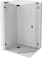 Mexen Lunar L cabină de duș pentagonală pivotantă, stânga, 100 x 90 cm, transparent, neagră - 831L-100L-090P-70-00-L