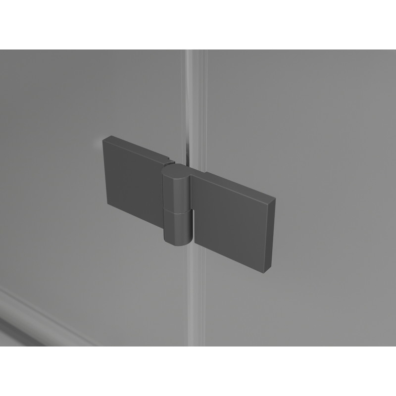 Mexen Lunar L cabina de duș pentagonală pivotantă stânga 80 x 80 cm, transparent, gun metal - 831L-080L-080P-95-00-L