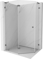 Mexen Lunar L cabina de duș pentagonală pivotantă stânga 90 x 80 cm, transparentă, gun metal - 831L-090L-080P-95-00-L