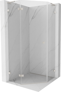 Mexen Lunar L cabină de duș pentagonală cu balamale pe stânga 80 x 80 cm, transparent, nichel periat - 831L-080L-080P-97-00-L