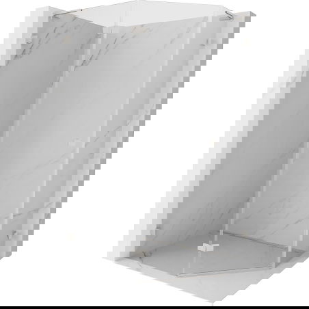 Mexen Lunar L cabină de duș pentagonală articulată stânga 90 x 80 cm, transparentă, nichel periat - 831L-090L-080P-97-00-L