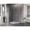 Mexen Lunar L cabină de duș pentagonală articulată stânga 90 x 80 cm, transparentă, nichel periat - 831L-090L-080P-97-00-L