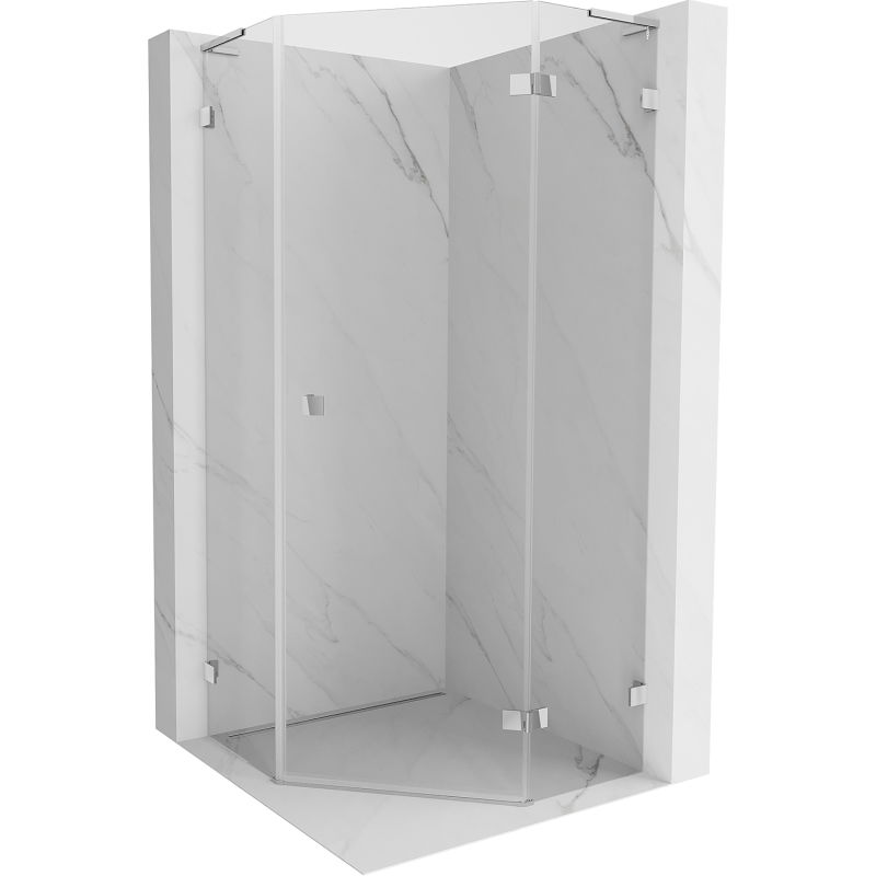 Mexen Lunar L cabină de duș pentagonală cu deschidere dreapta 80 x 80 cm, transparent, crom - 831L-080P-080L-01-00-P