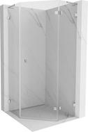 Mexen Lunar L cabină de duș pentagonală cu deschidere dreapta 80 x 80 cm, transparent, crom - 831L-080P-080L-01-00-P