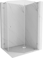 Mexen Lunar L cabină de duș pentagonală cu deschidere dreapta 100 x 80 cm, transparentă, crom - 831L-100P-080L-01-00-P