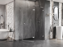 Mexen Lunar L cabină de duș pentagonală hinged dreapta 100 x 90 cm, transparent, crom - 831L-100P-090L-01-00-P