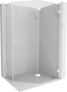 Mexen Lunar L ötszögletű zuhanykabin jobbos nyitható 90 x 80 cm, átlátszó, fehér - 831L-090P-080L-20-00-P