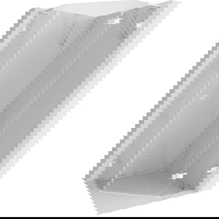 Mexen Lunar L cabină de duș pentagonală cu ușă batantă dreaptă 100 x 100 cm, transparentă, albă - 831L-100P-100L-20-00-P