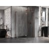 Mexen Lunar L cabină de duș pentagonală batantă dreaptă 100 x 80 cm, transparent, aur roz - 831L-100P-080L-60-00-P