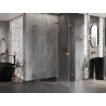 Mexen Lunar L cabina de duș pentagonală basculantă dreapta 100 x 80 cm, transparent, cupru periat - 831L-100P-080L-65-00-P
