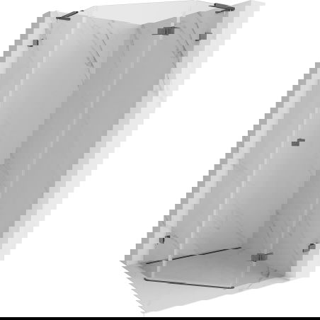 Mexen Lunar L cabină de duș pentagonală cu deschidere dreapta 100x100 cm transparent gun gray periat - 831L-100P-100L-66-00-P