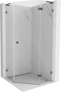 Mexen Lunar L cabina de duș pentagonală articulată dreapta 100x100 cm transparent gun gray periată - 831L-100P-100L-66-00-P