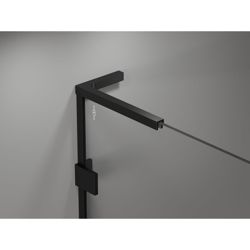 Mexen Lunar L ötszögletű jobbra nyíló 80 x 100 cm-es zuhanykabin, átlátszó, fekete - 831L-080P-100L-70-00-P