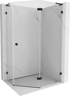 Cabină de duș pentagonală dreaptă Mexen Lunar L, 100 x 90 cm, transparent, negru - 831L-100P-090L-70-00-P