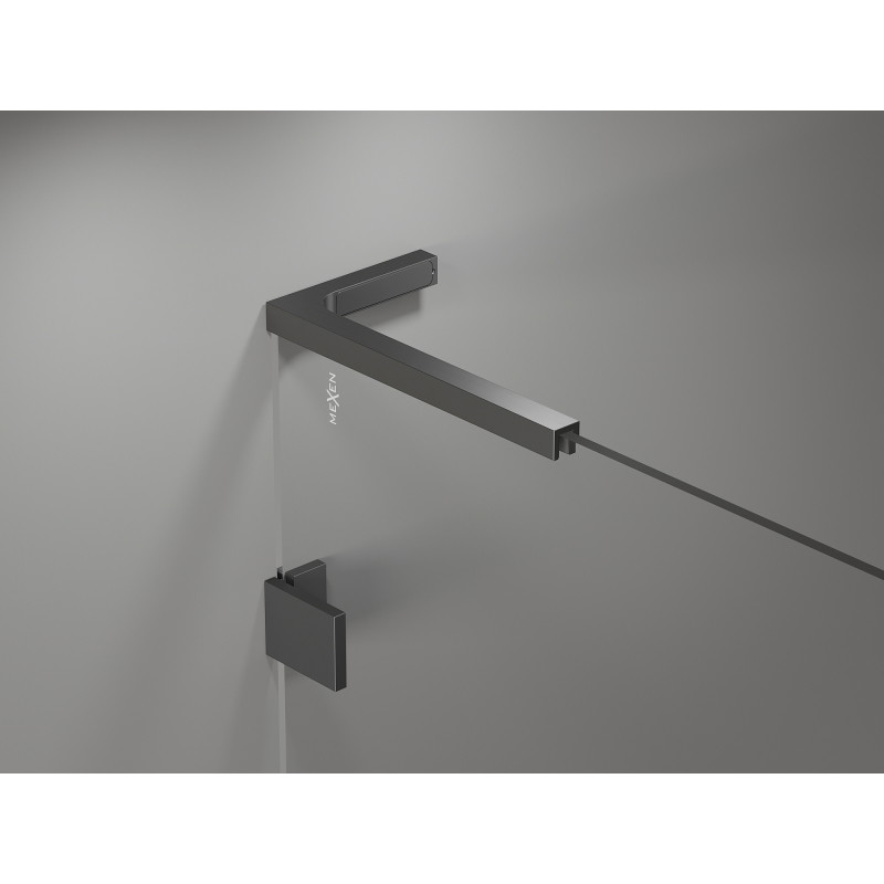 Mexen Lunar L cabina de duș pentagonală, cu deschidere pe dreapta, 80 x 80 cm, transparent, gun metal - 831L-080P-080L-95-00-P