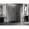 Mexen Lunar L ötszögletű, jobbra nyíló zuhanykabin 90 x 80 cm, átlátszó, gun metal - 831L-090P-080L-95-00-P