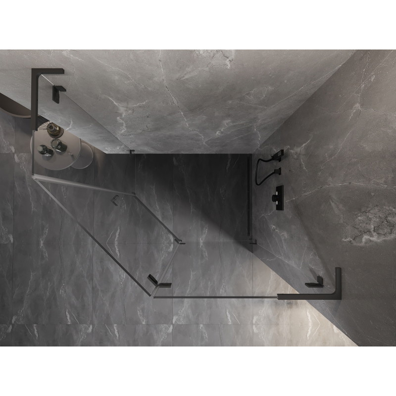 Mexen Lunar L cabină de duș pentagonală batantă dreapta 100 x 90 cm, transparentă, gun metal - 831L-100P-090L-95-00-P