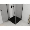 Mexen Roma cabină de duș cu deschidere de 80 x 80 cm, transparentă, neagră + cadă Flat, neagră - 854-080-080-70-00-4070B