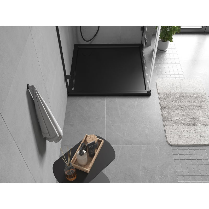 Mexen Flow cădiță de duș pătrată slim 95 x 95 cm, negru mat - 46S709595
