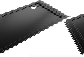 Mexen Flow brodzik pătrat slim 110 x 110 cm, negru mat - 46S701111