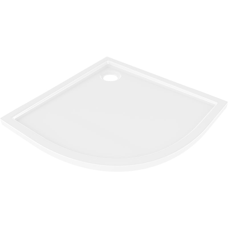 Mexen Flow cadă de duș semirotundă subțire 90 x 90 cm, alb lucios - 46Q109090