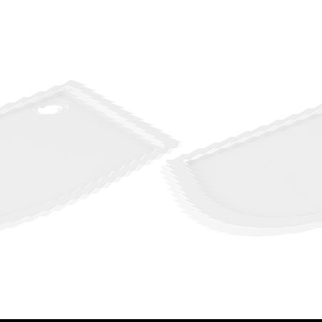 Mexen Flow cadă de duș semirotundă subțire 90 x 90 cm, alb lucios - 46Q109090