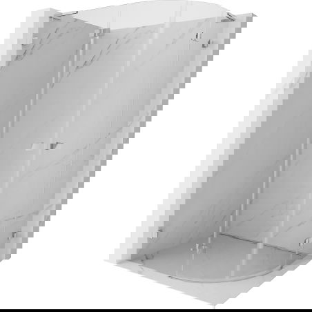 Mexen Lunar L cabină de duș semicirculară cu ușă pivotantă stânga 100 x 90 cm, transparent, crom - 833L-100L-090P-01-00