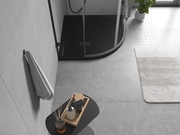 Mexen Flow cadă de duș semirotundă slim 90 x 90 cm, negru mat - 46Q709090