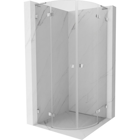 Mexen Lunar L cabina de duș semirotundă cu uși rabatabile 100 x 100 cm, transparent, crom - 833L-100L-100P-01-00
