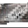 Cabină de duș Mexen Lunar L semi-rondă articulată stânga 100 x 80 cm, transparentă, albă - 833L-100L-080P-20-00