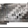Cabină de duș Mexen Lunar L semi-rondă articulată stânga 100 x 80 cm, transparentă, albă - 833L-100L-080P-20-00