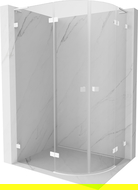 Mexen Lunar L cabină de duș semirotundă stânga 100 x 90 cm, transparentă, albă - 833L-100L-090P-20-00
