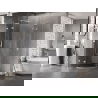 Mexen Lunar L cabină de duș semicirculară batantă 100 x 100 cm, transparent, albă - 833L-100L-100P-20-00