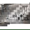 Mexen Lunar L cabină de duș semicirculară batantă 100 x 100 cm, transparent, albă - 833L-100L-100P-20-00