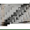 Mexen Roma cabină de duș cu balamale 90 x 90 cm, transparent, Neagră + cadă de duș Flat, Neagră - 854-090-090-70-00-4070B