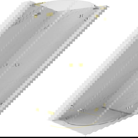 Mexen Lunar L cabină de duș semicirculară cu deschidere batantă 100 x 100 cm, transparentă, auriu - 833L-100L-100P-50-00