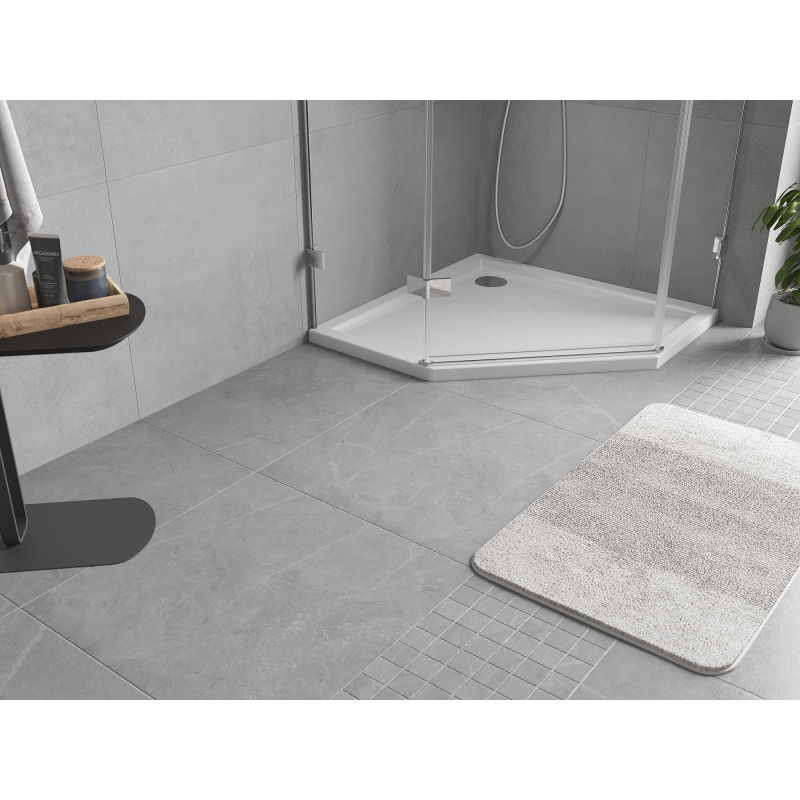 Mexen Flow cadă de duș pentagonală slim 90 x 90 cm, alb lucios - 46P109090