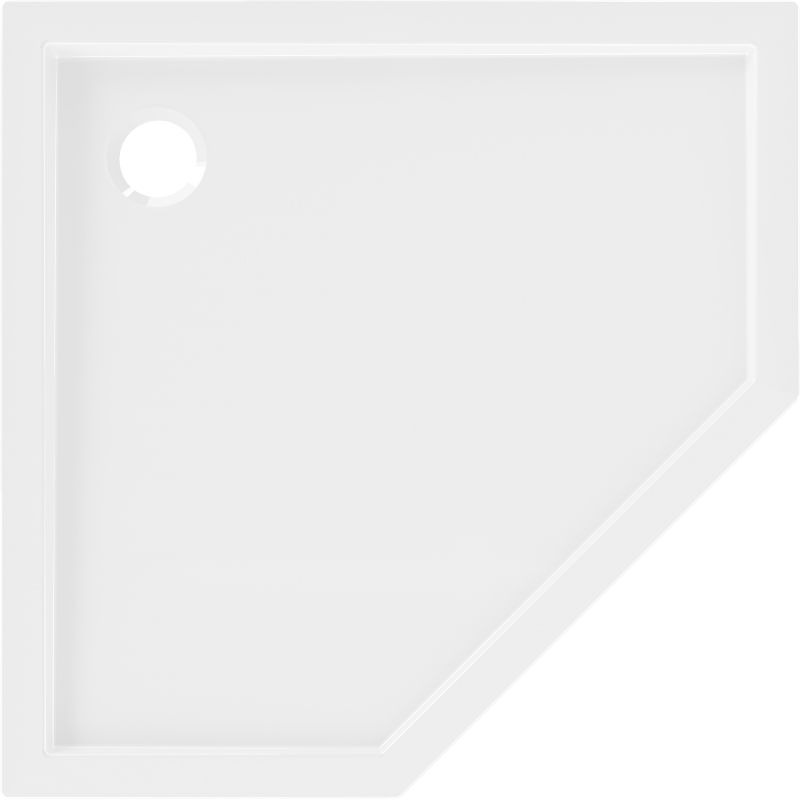 Mexen Flow slim ötszögletű zuhanytálca 90 x 90 cm, fényes fehér - 46P109090