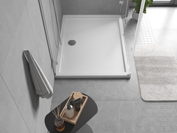 Mexen Flow cadă de duș dreptunghiulară slim 75 x 70 cm, alb lucios - 46R107075