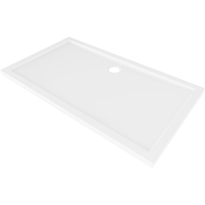 Mexen Flow cadă de duș dreptunghiulară slim 140 x 70 cm, alb lucios - 46R107014