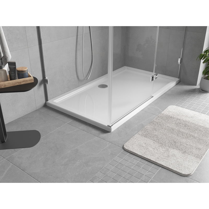 Mexen Flow téglalap alakú slim zuhanytálca 160 x 80 cm, fényes fehér - 46R108016