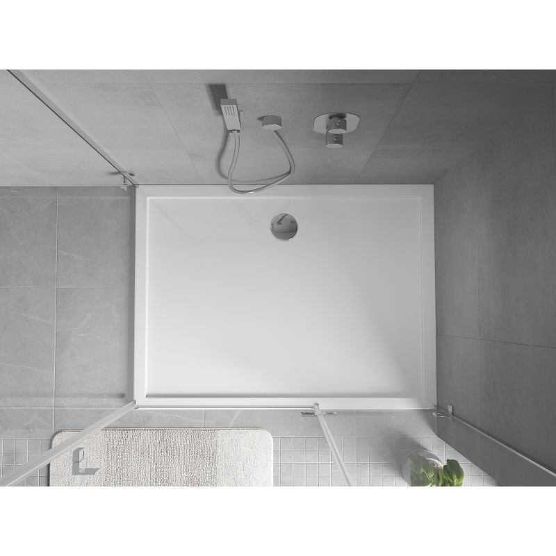 Mexen Flow cadă de duș dreptunghiulară slim 95 x 90 cm, alb lucios - 46R109095