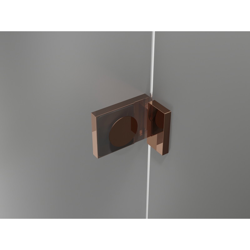 Mexen Lunar ötoldalú zuhanykabin balra nyíló 80 x 100 cm, átlátszó, rózsaarany - 831-080L-100P-60-00-L
